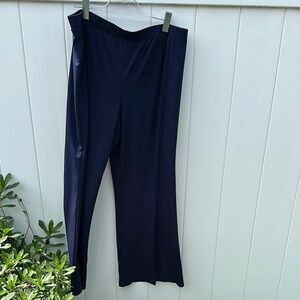 Susan Graver Blue Wide Leg Pants with Split Legs
